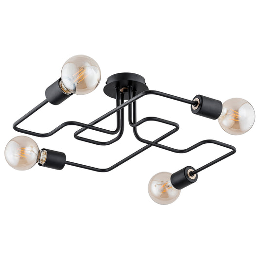 CEILING LAMP ALFA HOOK Black 4 x E27