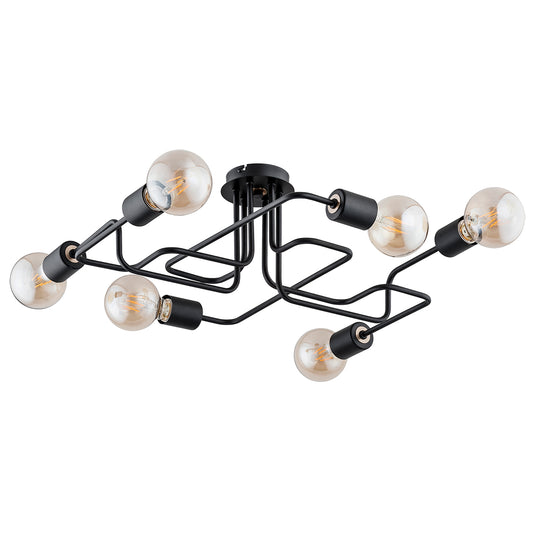 CEILING LAMP ALFA HOOK Black 6 x E27
