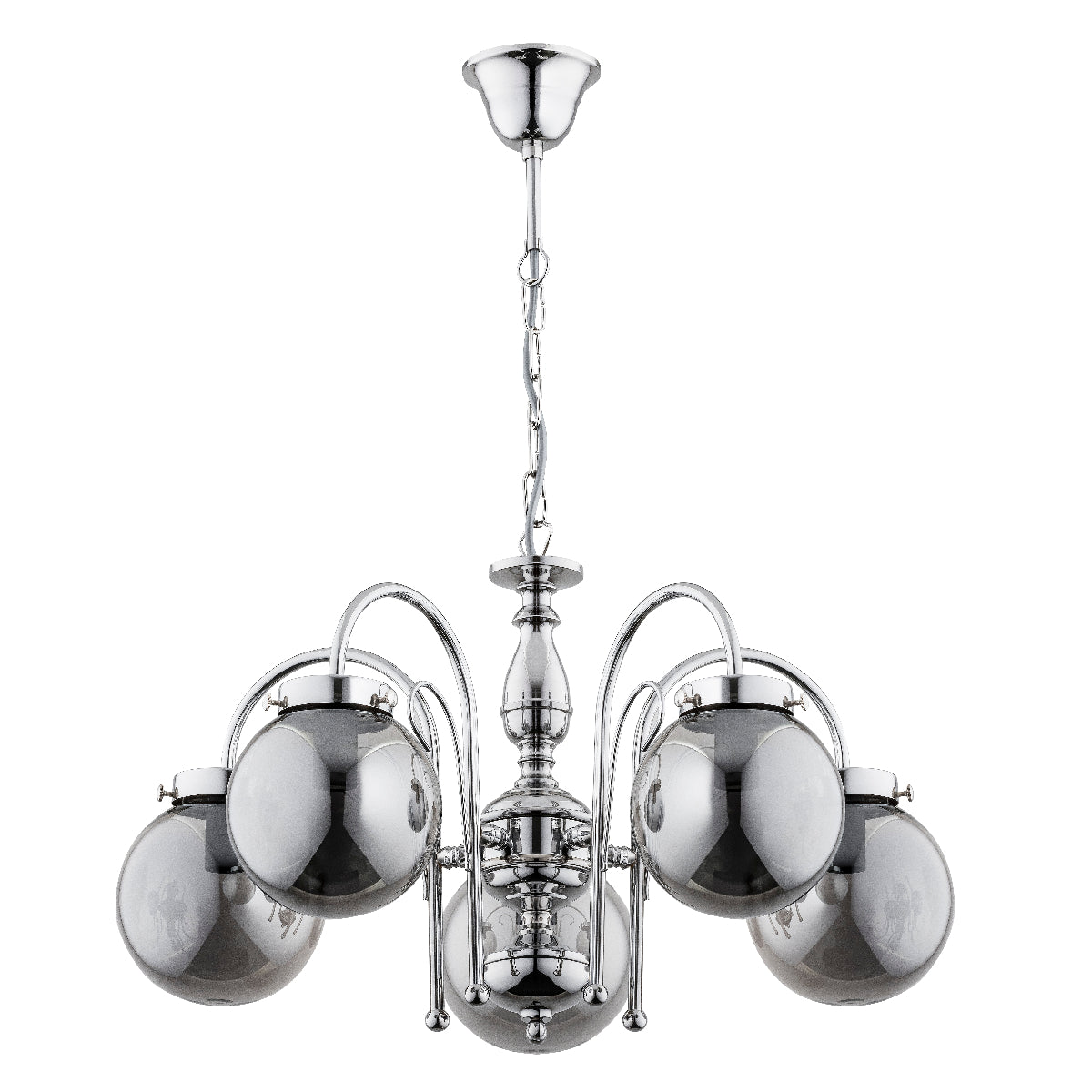 CHANDELIER ALFA HERO Chrome 5 x E14