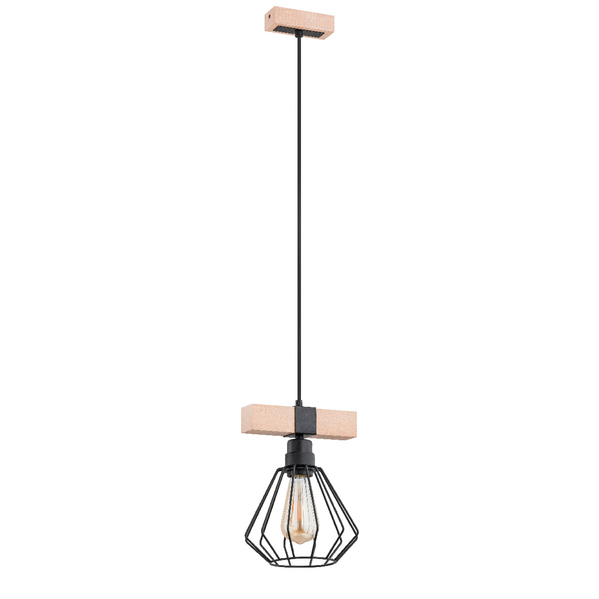 PENDANT LAMP ALFA FIBIA Wooden 1 x E27