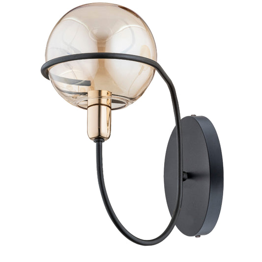 WALL LAMP ALFA PETRA Black & Gold 1 x E14
