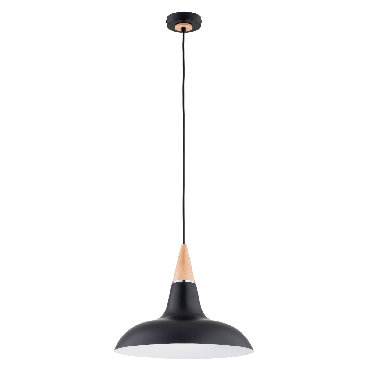 PENDANT LAMP ALFA DORO R-3 Black & Wooden 1 x E27