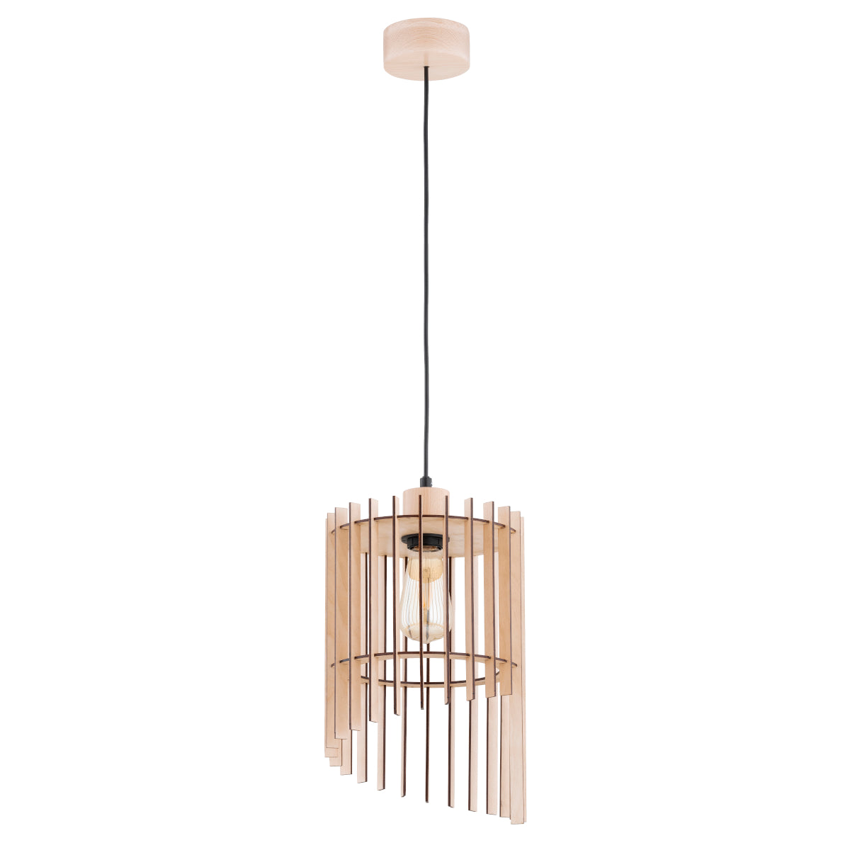LAMPA WISZĄCA ALFA SOLANA Wooden 1 x E27