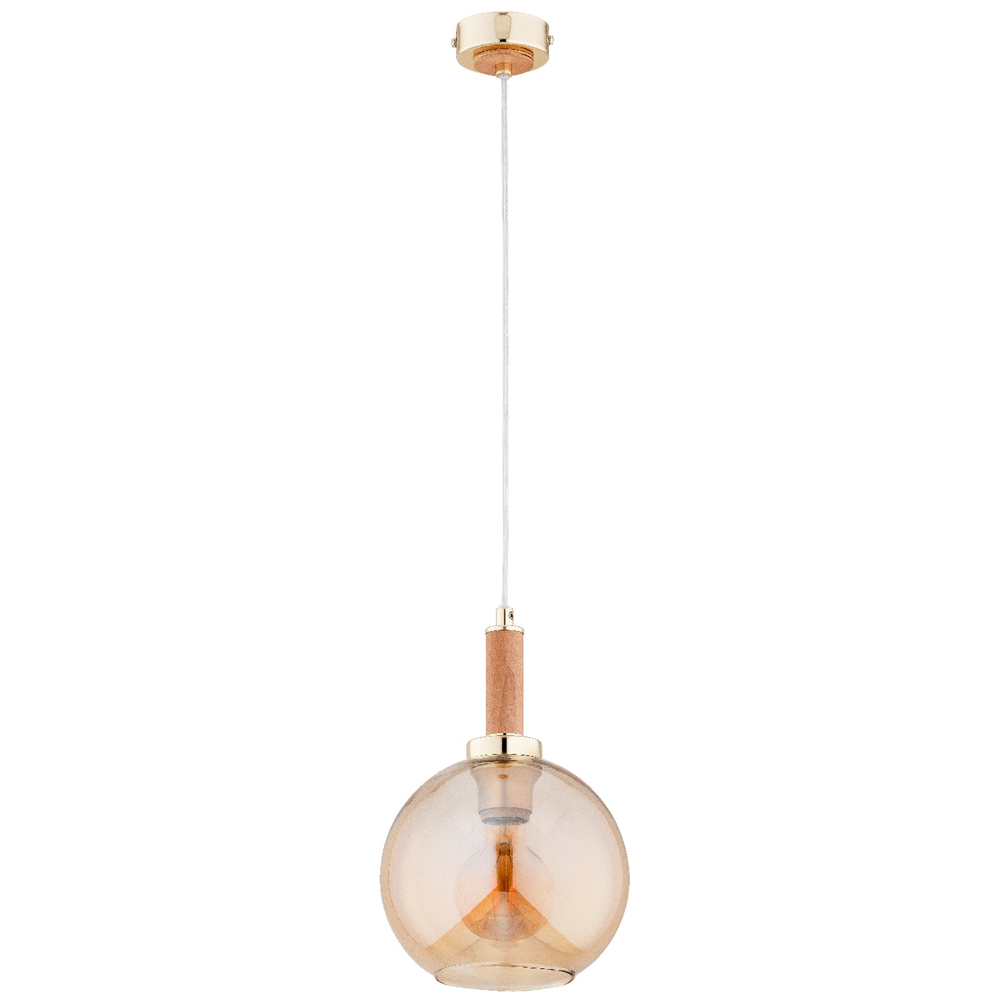 PENDANT LAMP ALFA HETTY Wooden & Gold 3 x E27