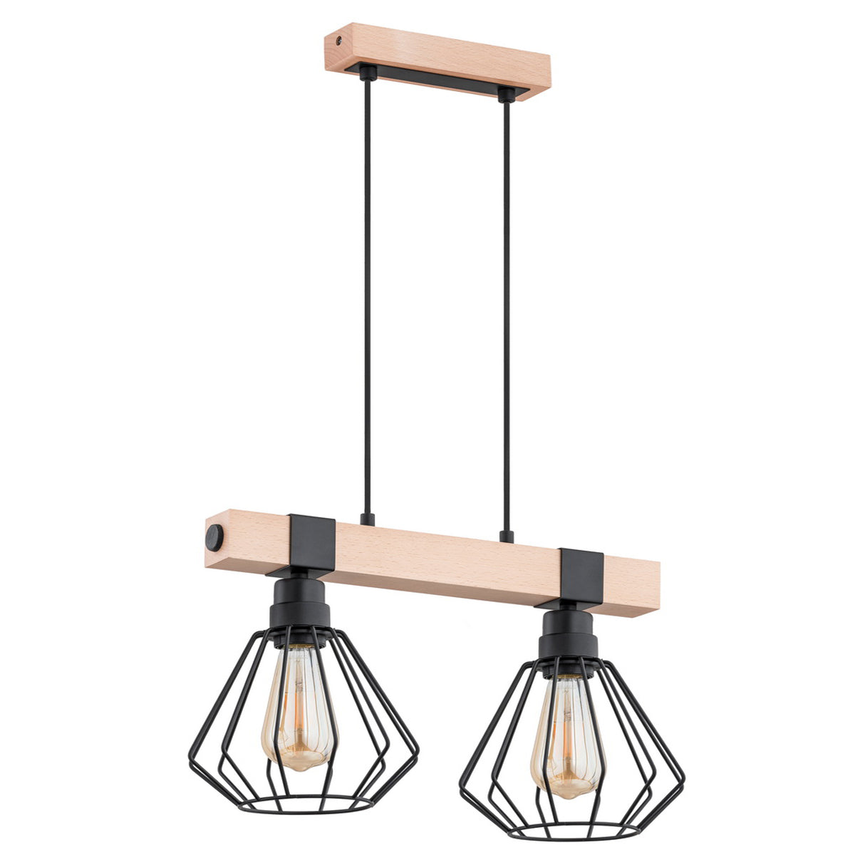 PENDANT LAMP ALFA FIBIA Wooden 2 x E27