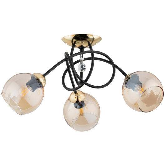 CEILING LAMP ALFA MODENA Black & Gold 3 x E27