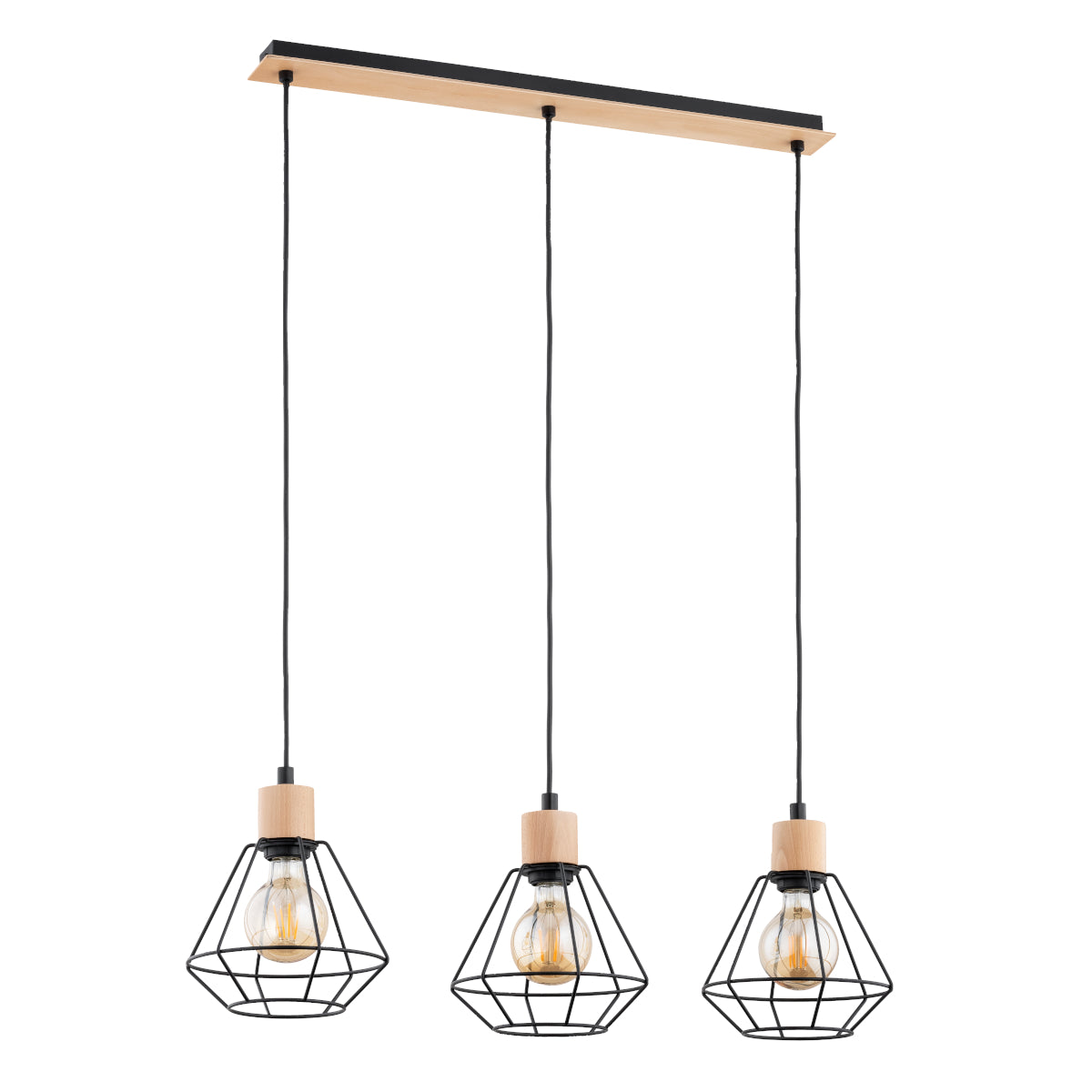 PENDANT LAMP ALFA KASTEL BASKET Wooden 3 x E27