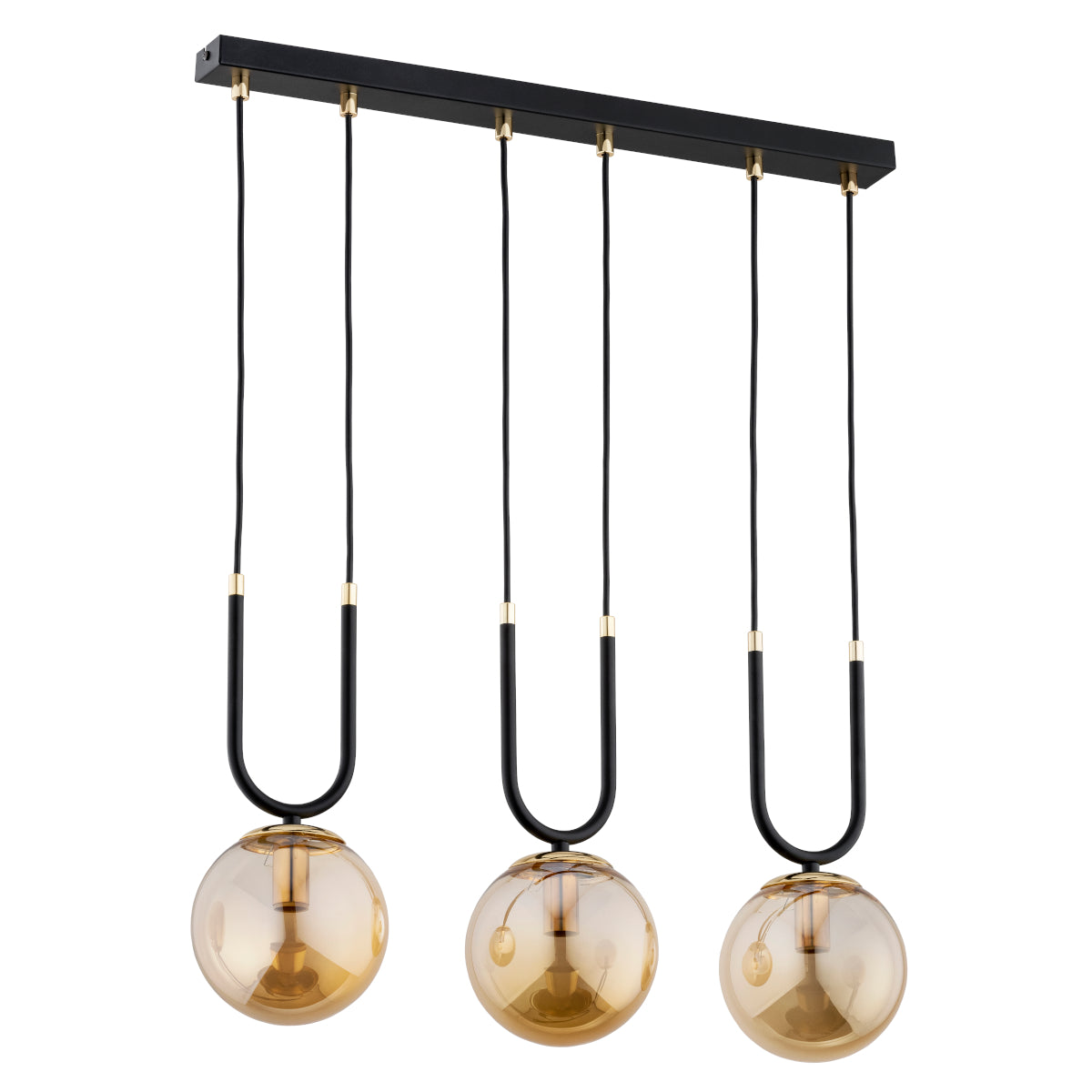 PENDANT LAMP ALFA GEMMA MI x 150 Black & Gold 3 x E14