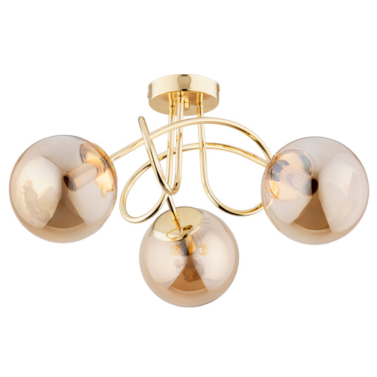 CEILING LAMP ALFA BANKO Gold 3 x E14