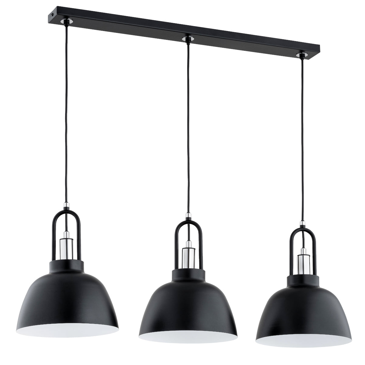 PENDANT LAMP ALFA MIRAVE Black & Chrome 3 x E27
