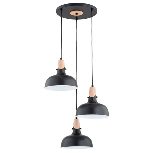 PENDANT LAMP ALFA SOLO GEM Black 3 x E27
