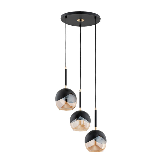 PENDANT LAMP ALFA PRADA Black & Gold 3 x E27