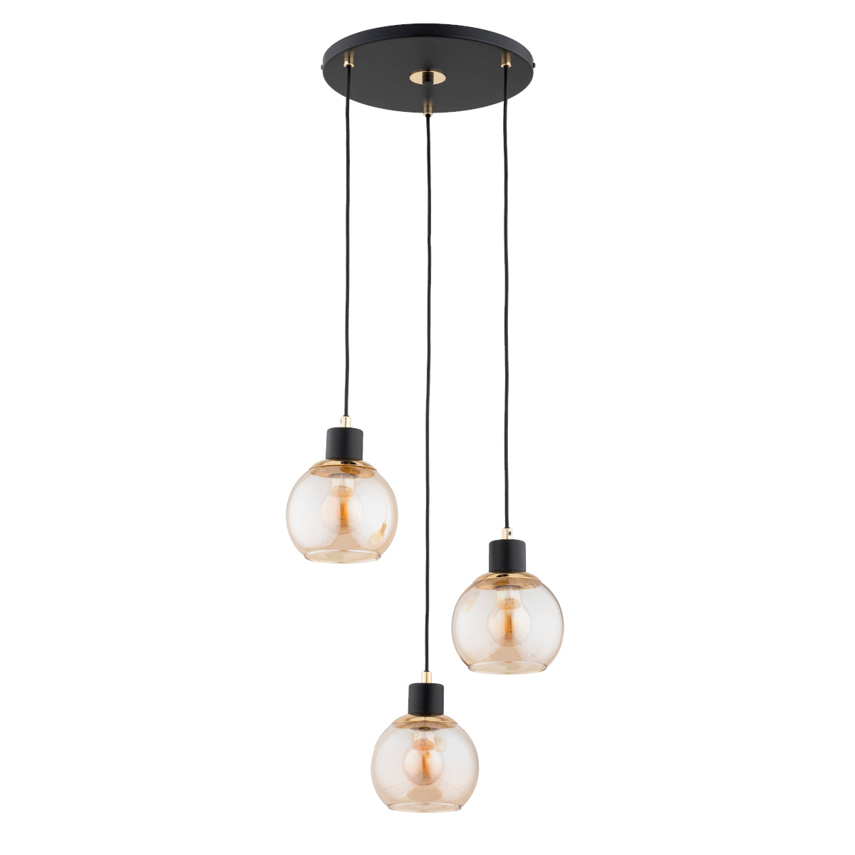 PENDANT LAMP ALFA DERRO Black & Gold 3 x E27