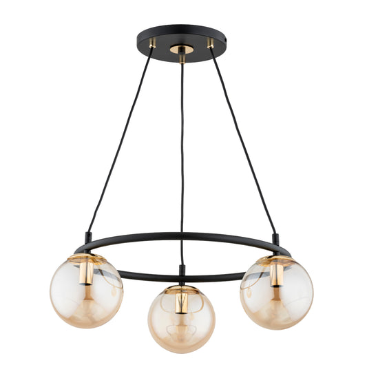 PENDANT LAMP ALFA RINGO S3 Black & Gold 3 x E14