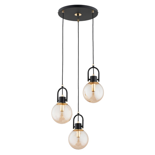 PENDANT LAMP ALFA STORMI Black & Gold 3 x E14