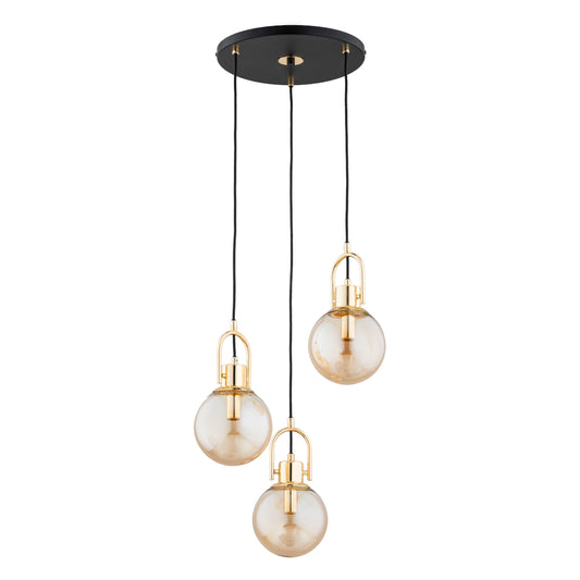 PENDANT LAMP ALFA STORM Black & Gold 3 x E14