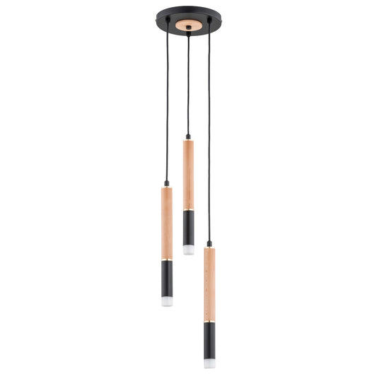 PENDANT LAMP ALFA RODEO  Wooden 3 x G9