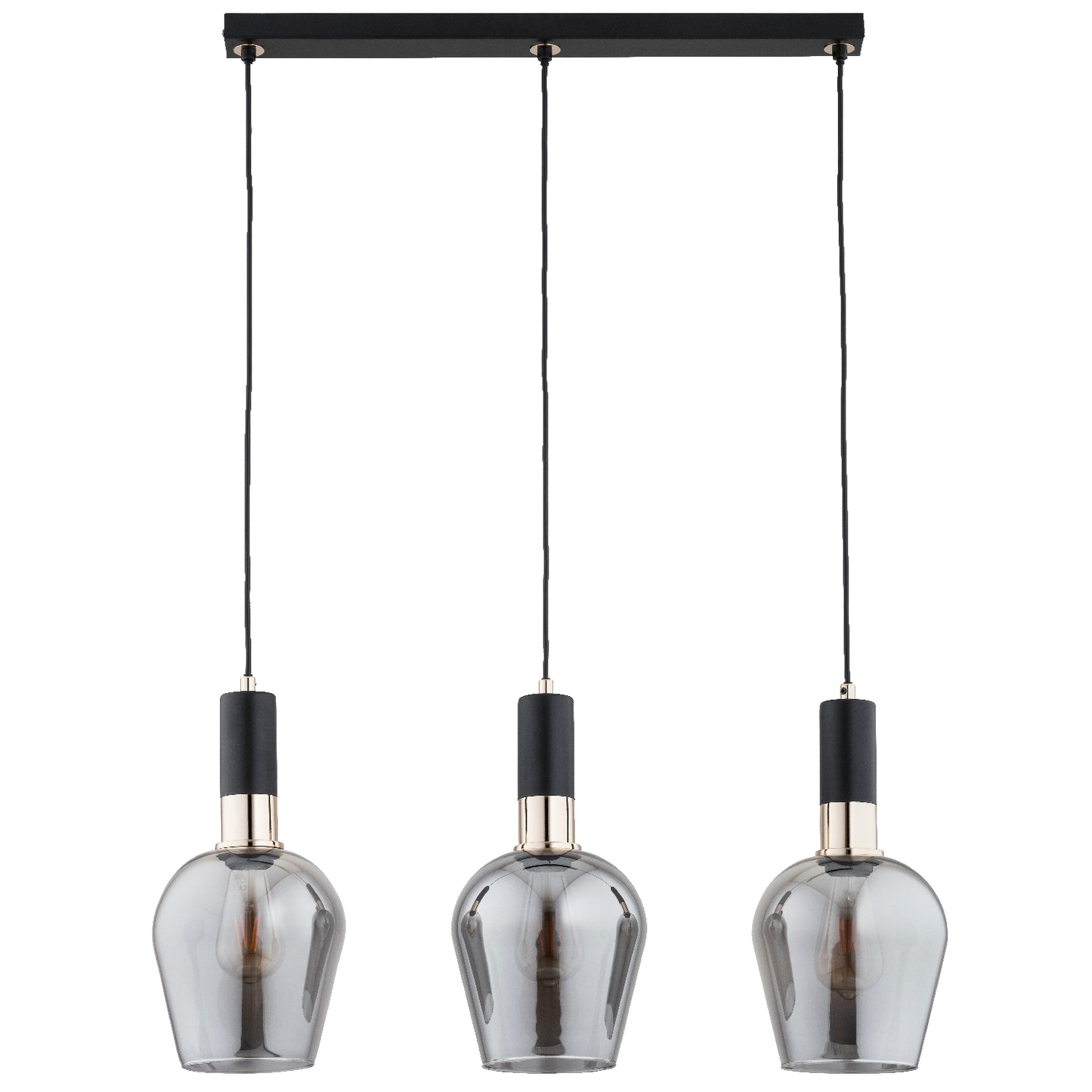 PENDANT LAMP ALFA GARDA Black & Gold 3 x E27