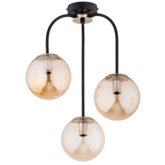 CEILING LAMP ALFA GAMMA Black & Gold 3 x E14