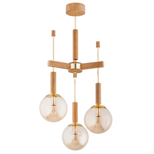 CEILING LAMP ALFA GIDIA  Wooden & Gold 3 x E14