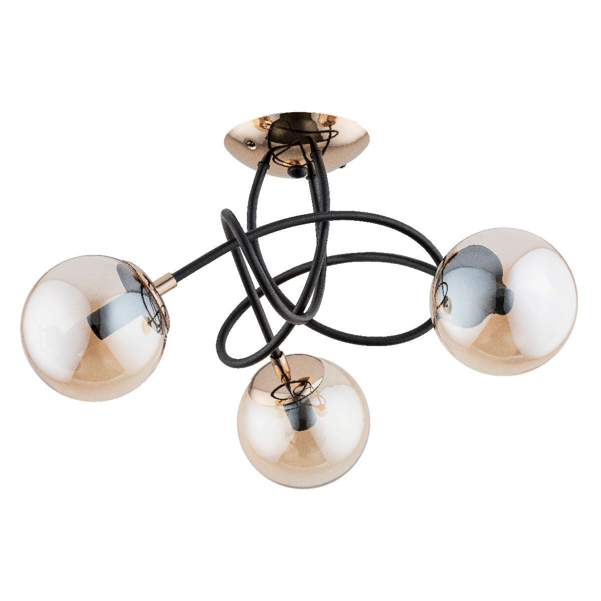CEILING LAMP ALFA TIARA Black & Gold 3 x E14