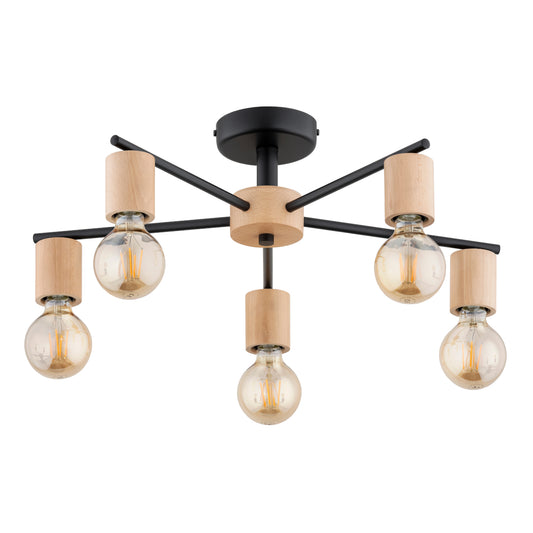 CEILING LAMP ALFA ARICO  Wooden 5 x E27