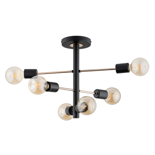 CEILING LAMP ALFA BRISK PRO Black & Gold 6 x E27