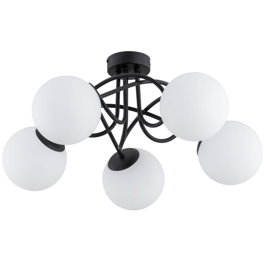 CEILING LAMP ALFA BANKO Black & White 5 x E14