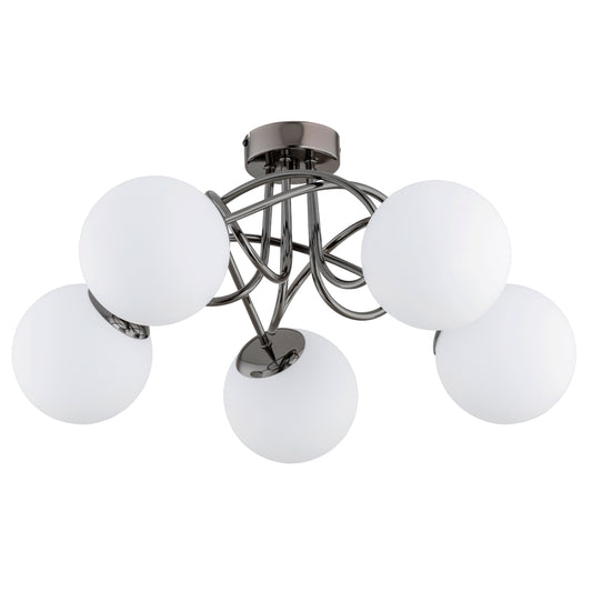 CEILING LAMP ALFA BANKO Black Chrome 5 x E14