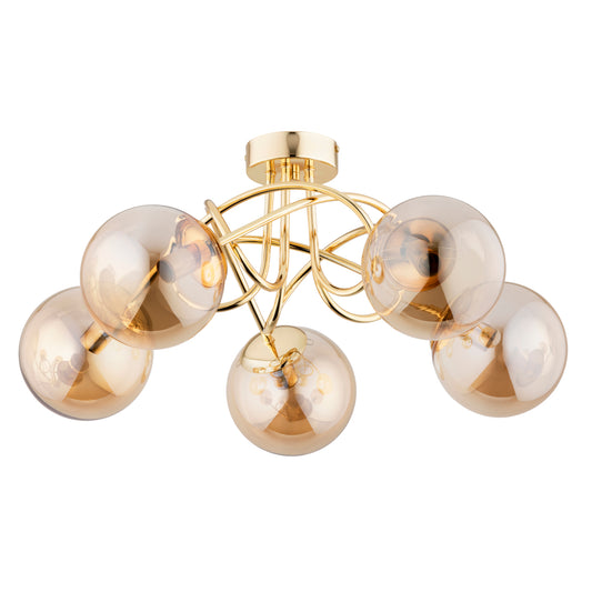 CEILING LAMP ALFA BANKO Gold 5 x E14