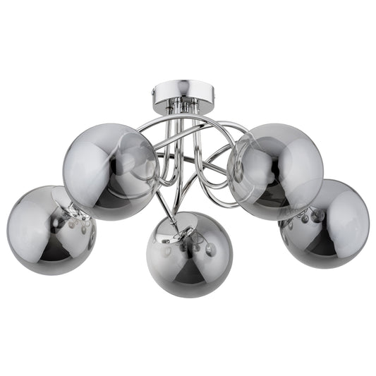 CEILING LAMP ALFA BANKO Chrome 5 x E14