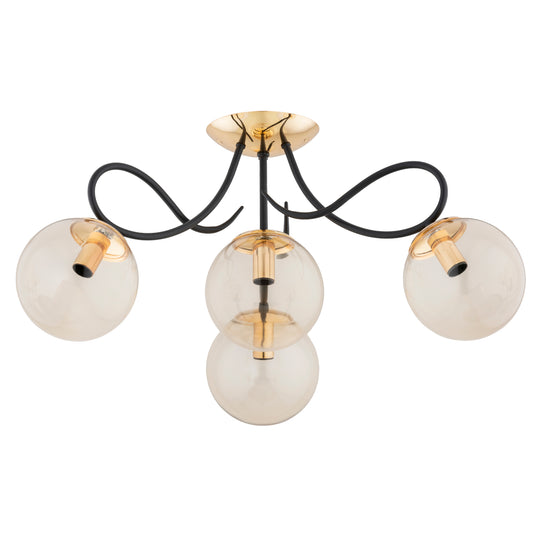 CEILING LAMP ALFA O x A Gold & Black 4 x E14