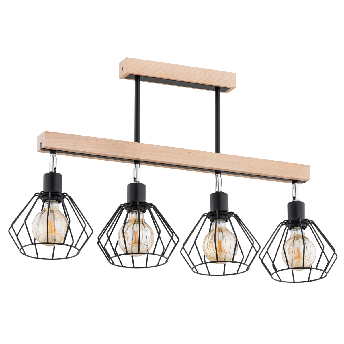 CEILING LAMP ALFA PILAR Wooden 4 x E27