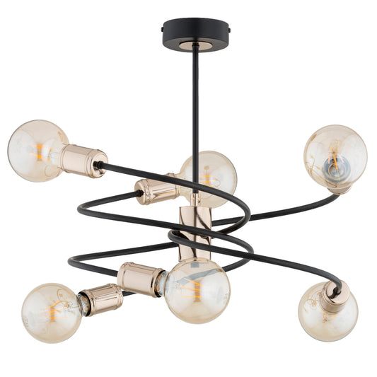 CEILING LAMP ALFA DISCO Gold & Black 6 x E27