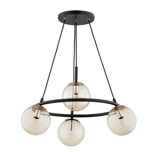 PENDANT LAMP ALFA RINGO T4 Black & Gold 4 x E14