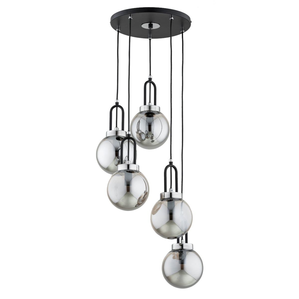 PENDANT LAMP ALFA ATORI Black & Chrome 5 x E14