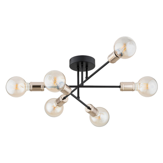 CEILING LAMP ALFA ESTENA Black & Gold 6 x E27