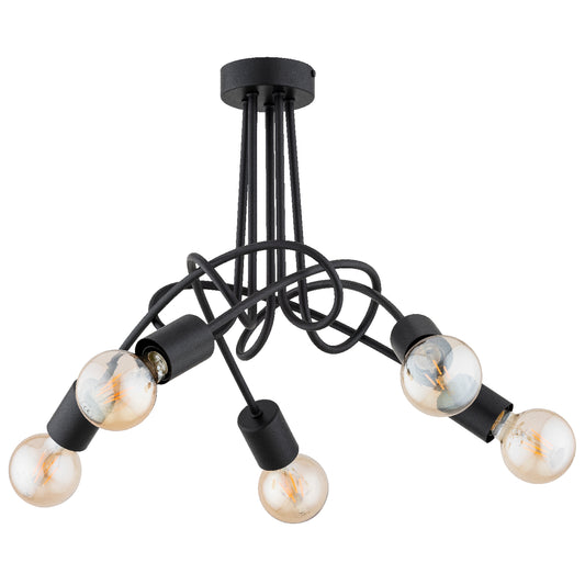 CEILING LAMP ALFA DISEL LONG Black 5 x E27