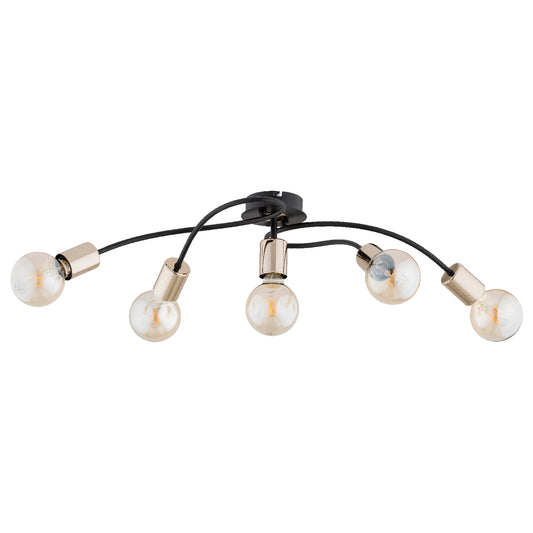CEILING LAMP ALFA GERSO Black & Gold 5 x E27