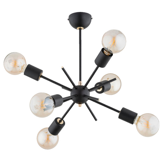CEILING LAMP ALFA IGEL Black & Gold 6 x E27
