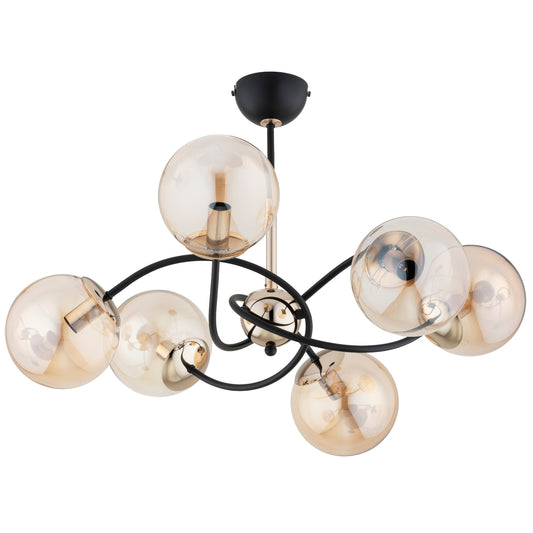 CEILING LAMP ALFA AURORA Gold & Black 6 x E14