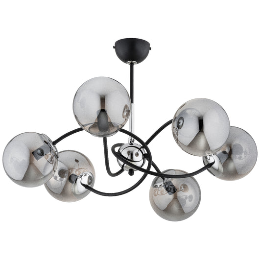 CEILING LAMP ALFA AURORA Black & Chrome 6 x E14