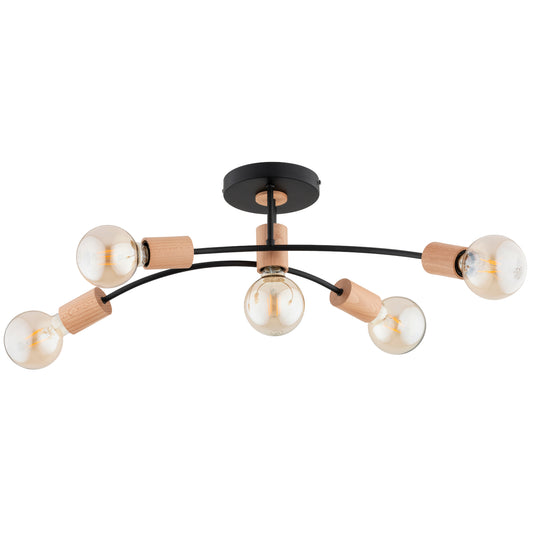 CEILING LAMP ALFA LANTI  Wooden 5 x E27