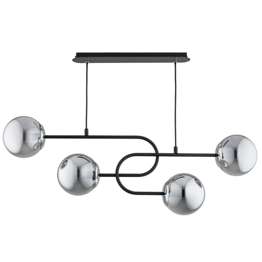 CEILING LAMP ALFA NARI Black & Chrome 4 x E14