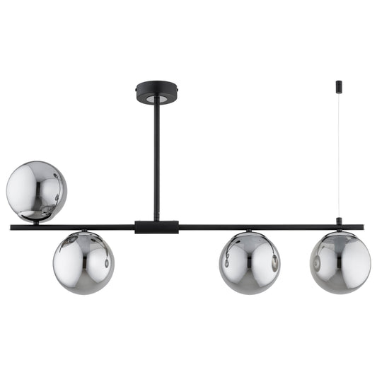 CEILING LAMP ALFA HILL Black & Chrome 4 x E14