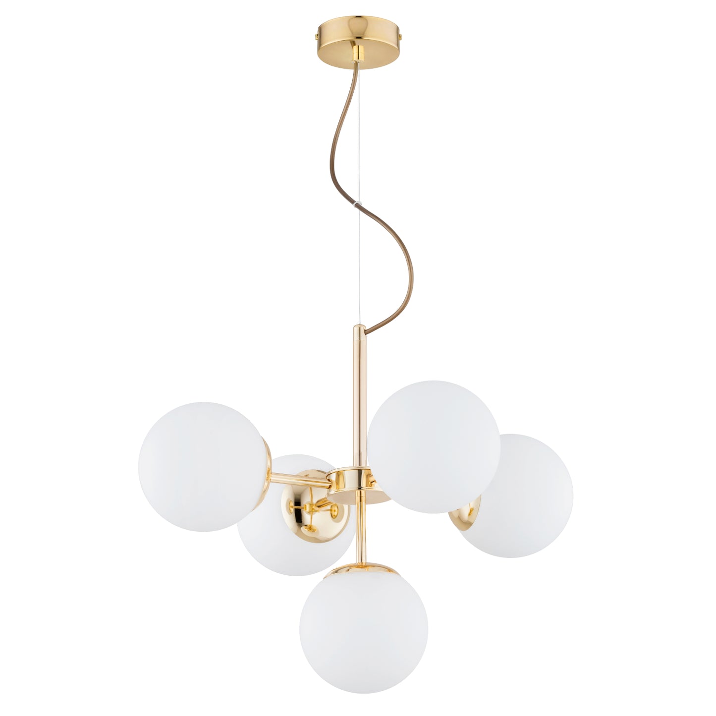 PENDANT LAMP ALFA HIT Gold & White 5 x E14