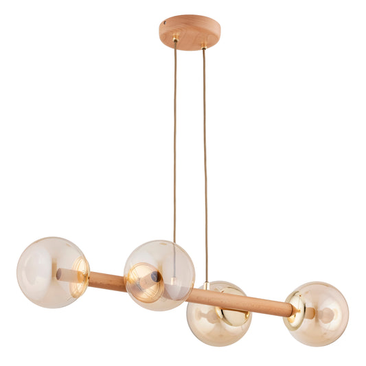 PENDANT LAMP ALFA ROSARI  Wooden 4 x E14