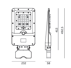 20W Solar LED Street Light | 3000lm | CCT Switchable | PIR | IP65