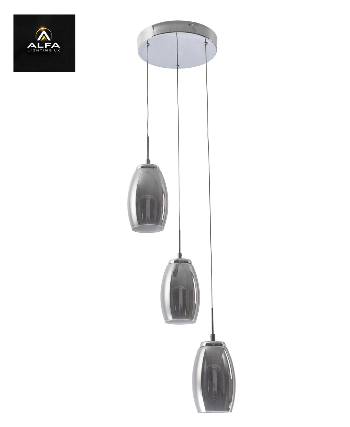 Bravo Lighting | BL13303S | COMO 3 Light | LED Round Pendant | Smoked - CLEARANCE