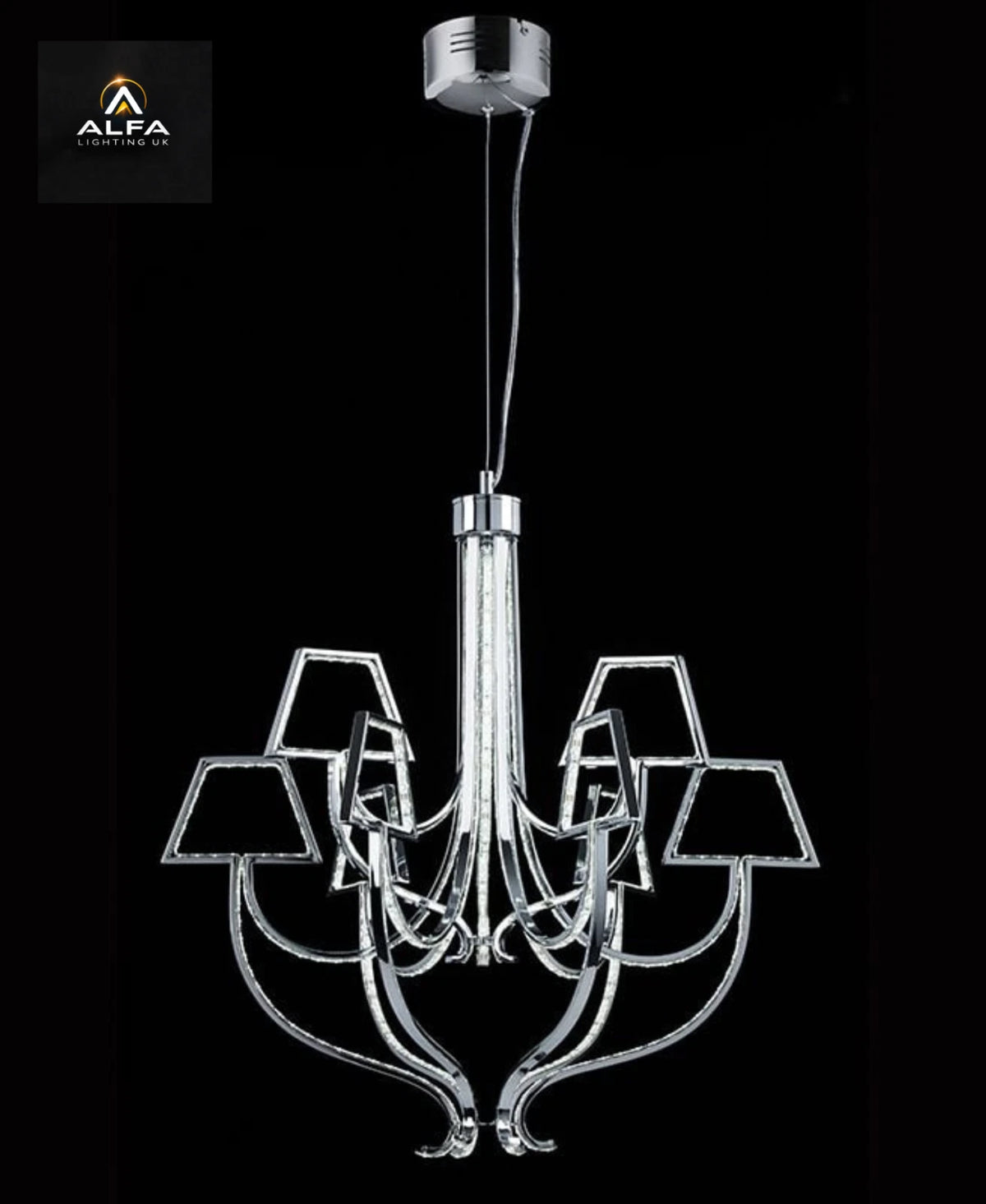 Endon | SILHOUETTE-LCH | LED Pendant In Chrome | 6 + 4 Arms 1 Light In Chrome - CLEARANCE